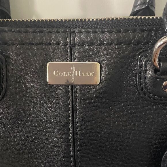 Cole Haan Black Pebbled Leather Satchel/Crossbody - Picture 2 of 14